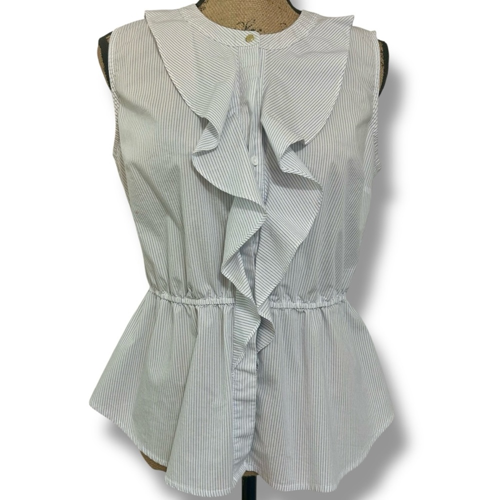 Liz Claiborne Striped Ruffle Blouse